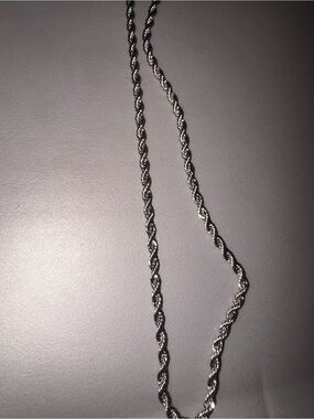 Silver-Tone Twisted Rope Chain Necklace